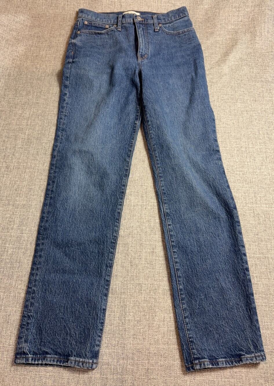 Madewell Classic Straight Jeans Womens 26T Blue High Rise 27 Inseam